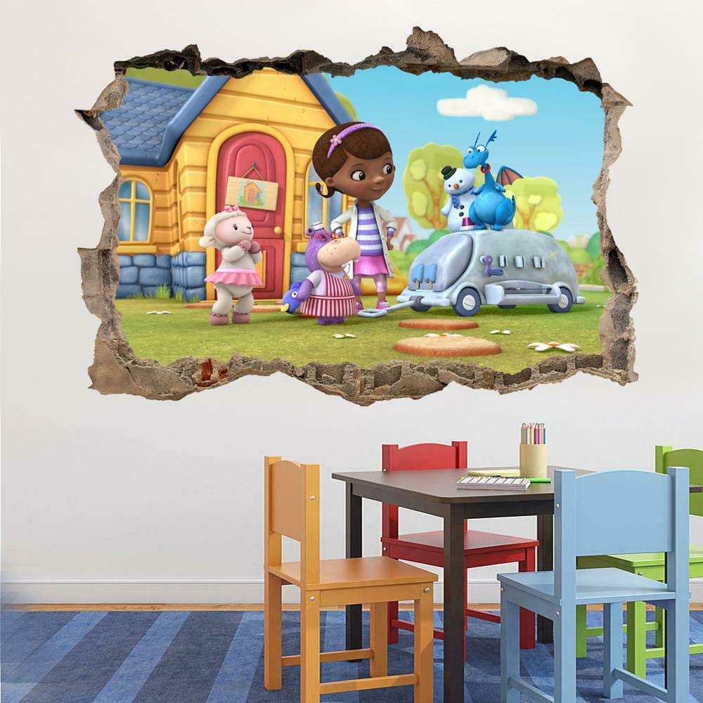 Naklejki ścienne 3D Smashed Wall Decal usuwalna naklejka graficzna naklejka ścienna postać z kreskówki