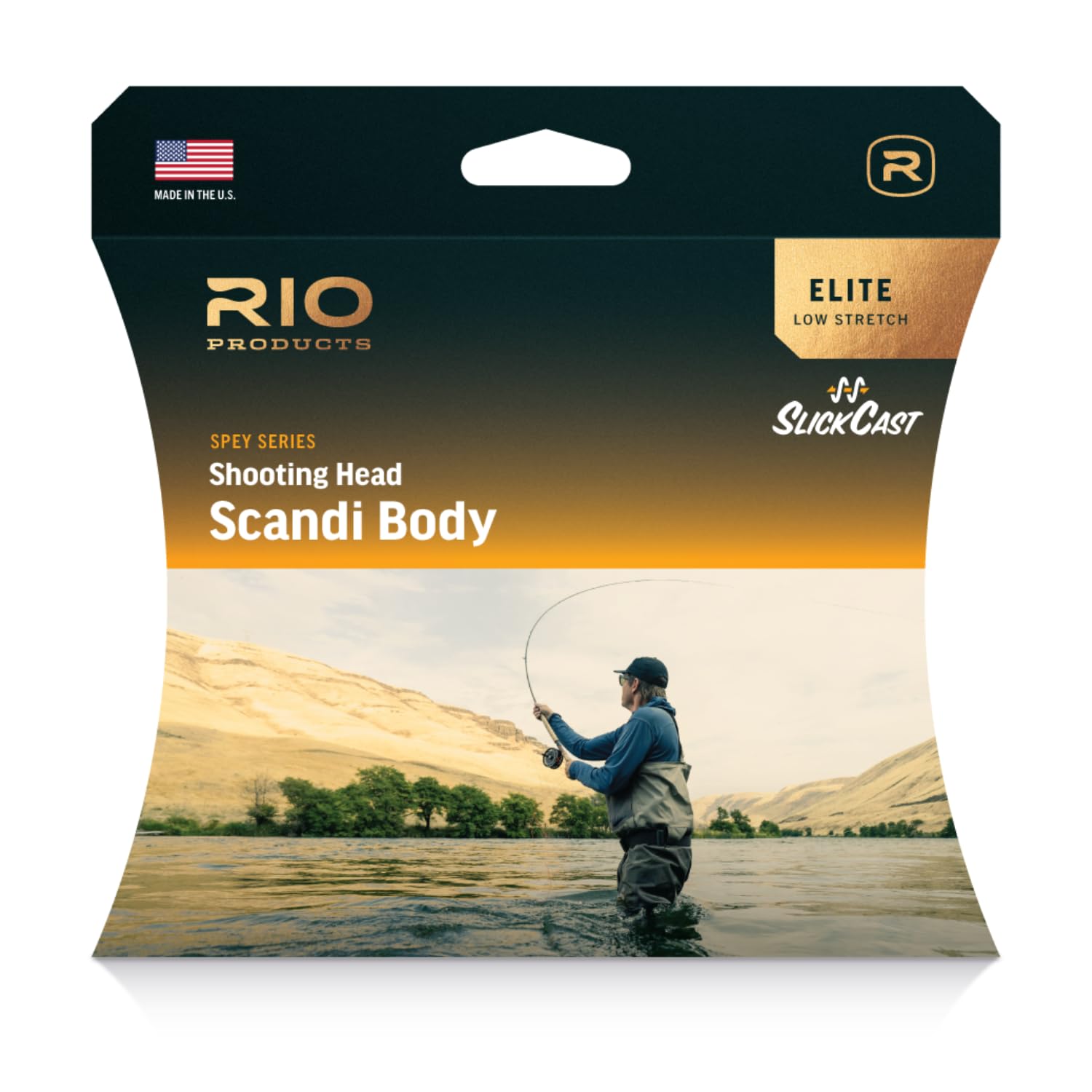 RIO Products Elite Scandi Spey Fly Fishing Line, Floating Head with Scandi-Skagit Hybrid Taper, Color-Coded Loops, Ideal for Versatile Spey Casting Styles