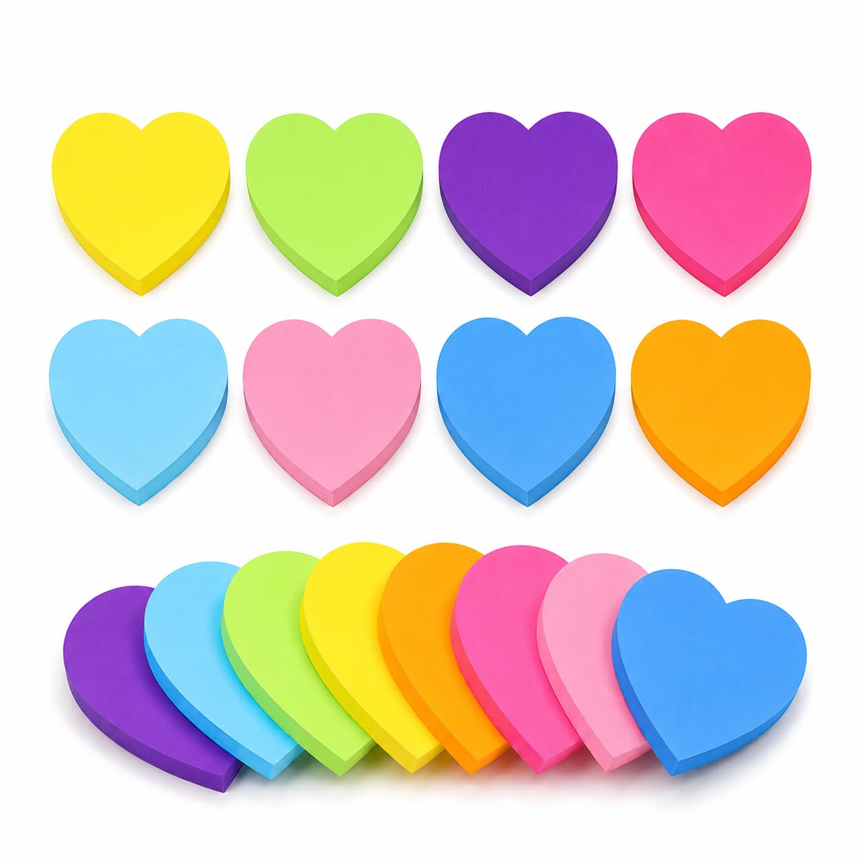 240 Pcs Heart Sticky Notes 7x7cm, 8 Pads Colourful Heart Shaped Post It Notes for School, Office, Study & Planner, Cute Memo Pads for Teachers & Students