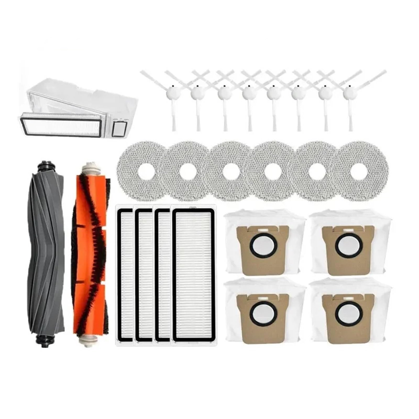 PORRSYDCD Main Side Brush Hepa Filter Mop Dust Bag Parts，Compatible With Mijia Omni 1S B101CN B116 X10+，Compatible With Dreame L10s Ultra / S10 Pro Accesories(25PCS)