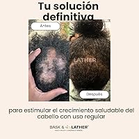 Vista 5 de Aceite para el crecimiento del cabello y estimulador del cuero cabelludo de Bask & Lather, mezcla de menta y romero prensada en frío con semilla