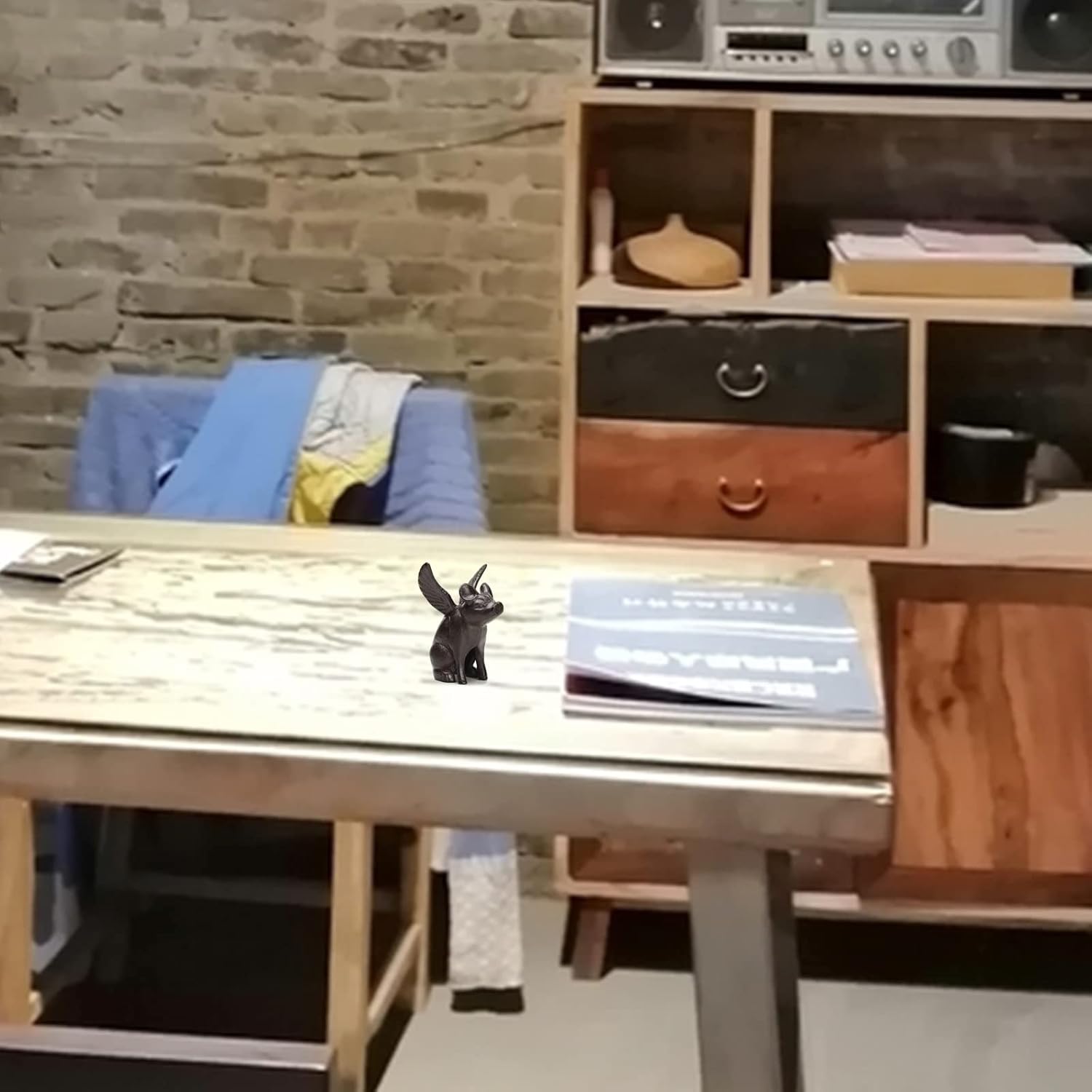 BRASSTAR Cast Iron Sitting Flying Pig Statue Paperweight Garden Home Office Desk Decor Collection Animal Figurine TQGJPT179 - Image 9