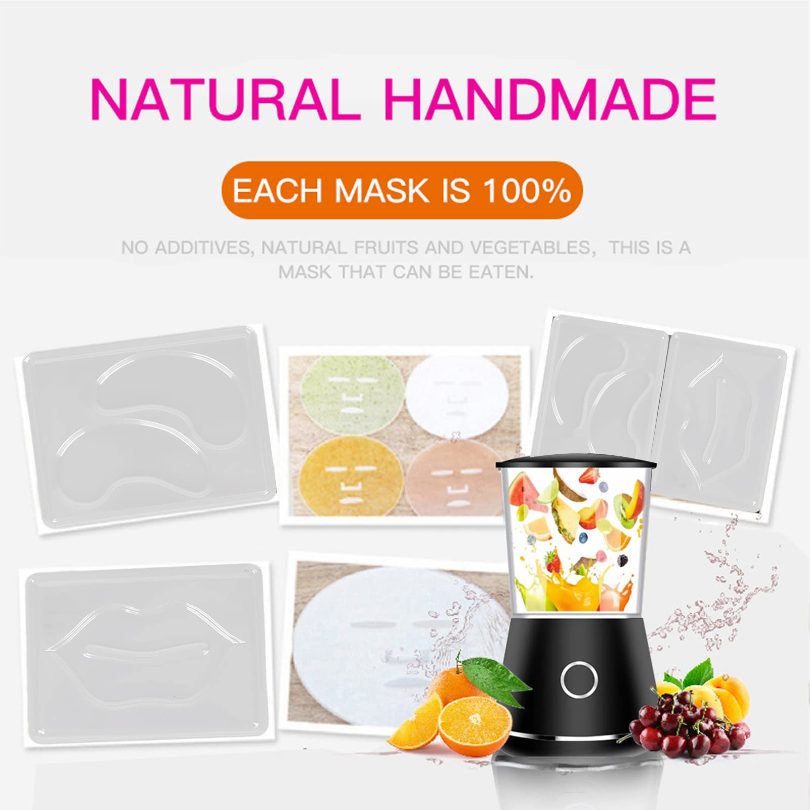 Maquina para Hacer Mascarillas Faciales, mascarilla de frutas y verduras naturales DIY SPA Tratamiento para el cuidado de la piel de los ojos, máquina de mascarilla con molde de mascarilla