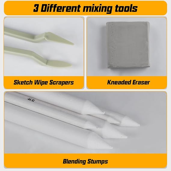 40 Pcs Blending Stumps and Tortillions Set, Art Blending Tools Supplies