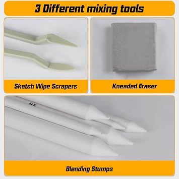 40 Pcs Blending Stumps and Tortillions Set, Art Blending Tools Supplies