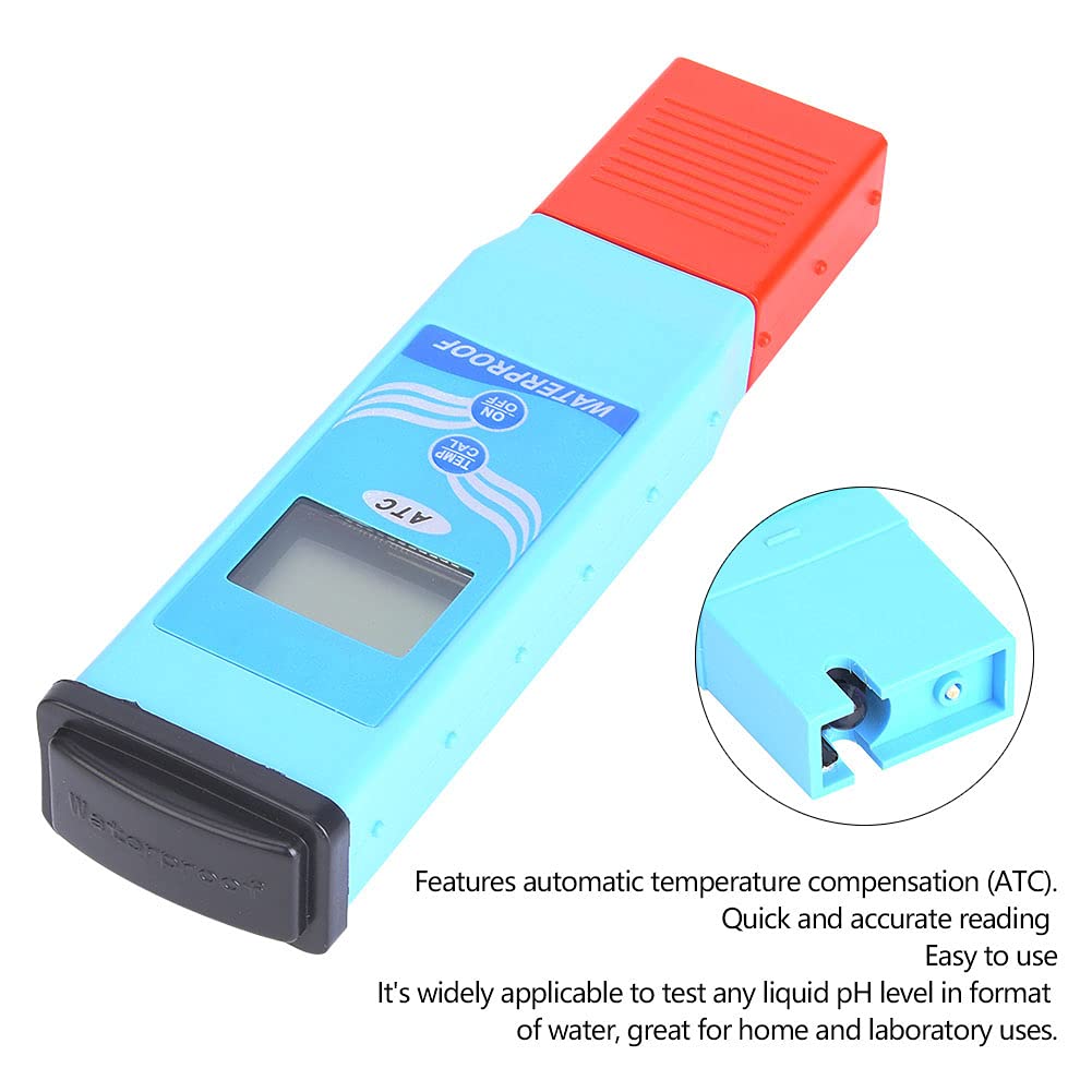PH miernik, cyfrowy wodoodporny tester PH/temperatury Test jakości wody z dwupoziomowym wyświetlaczem LCD do wody pitnej, hydroponiki, roślin, akwarium i basenu