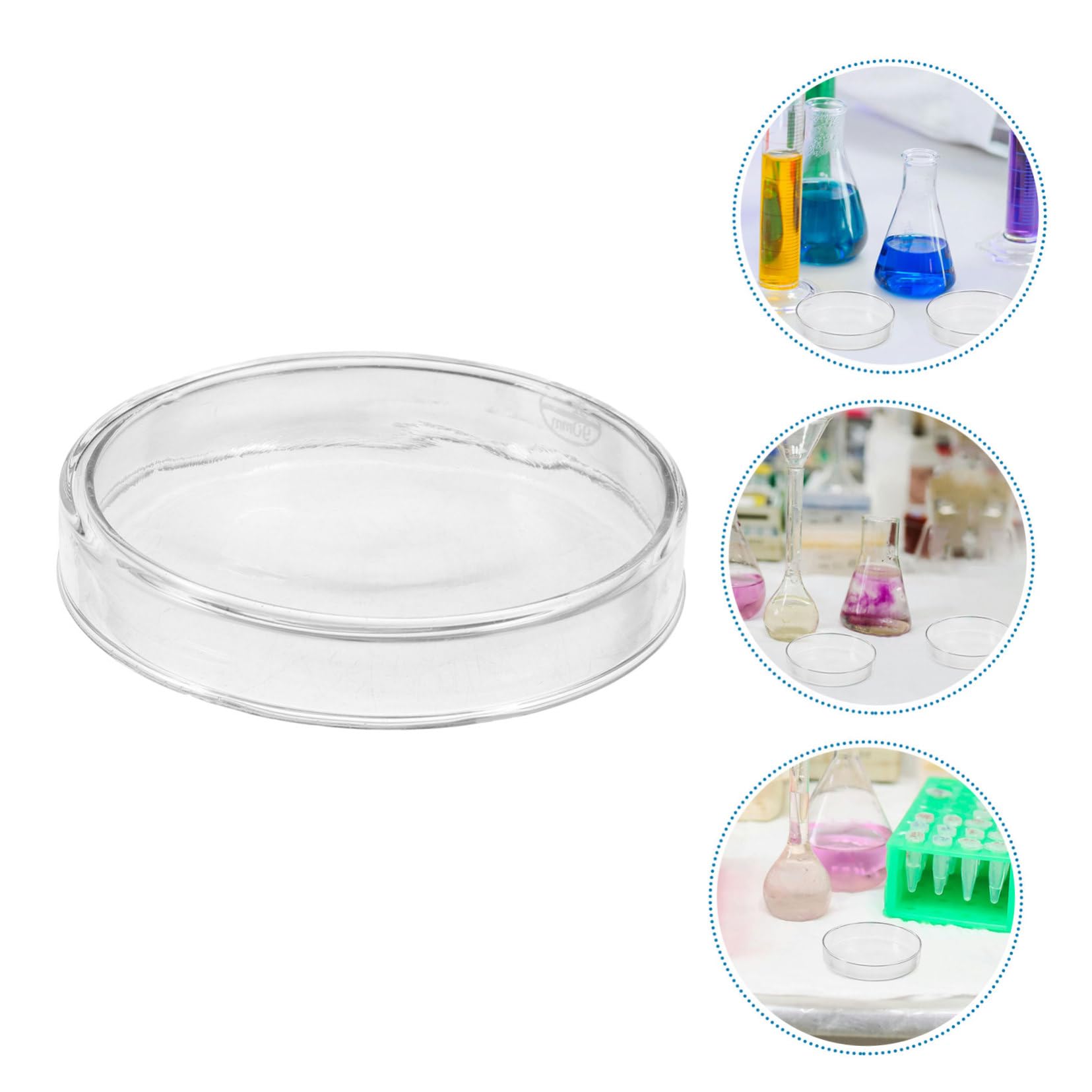 ULTECHNOVO 5pezzi Piastre Di Petri in Vetro Da Ispessite in Borosilicato Con Coperchio Trasparente Per Campioni Di Agar Esperimenti Scientifici e Microbiologia