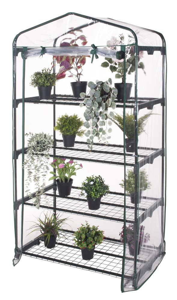 VERDELOOK Serra a 4 Ripiani in Acciaio Verniciato con Telo in PVC, 91x49x162 cm