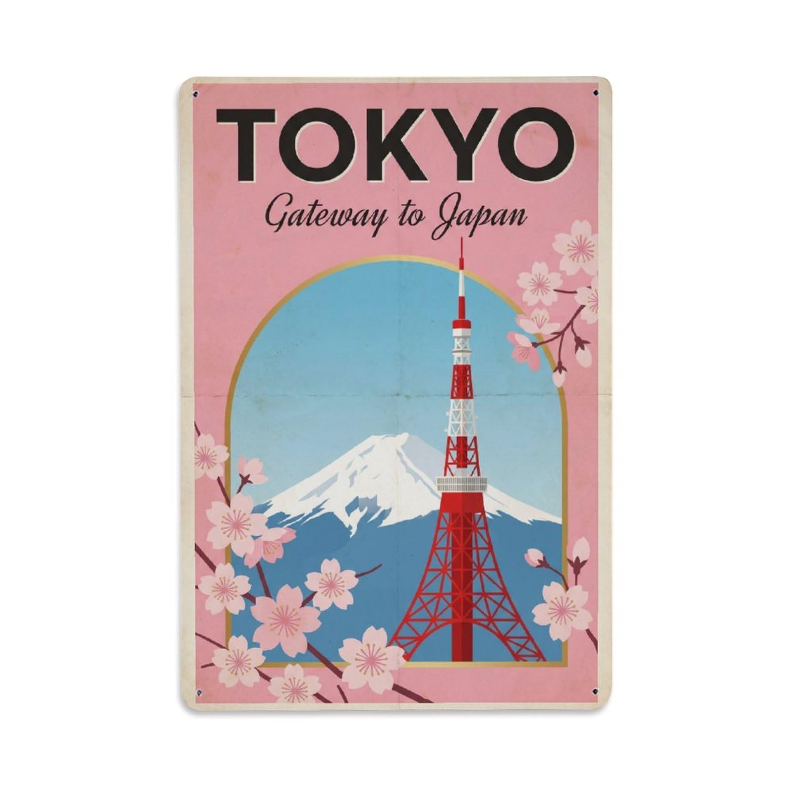 Gead 8X12inch Style Vintage Travel Japan Tokyo Metal Tin Sign