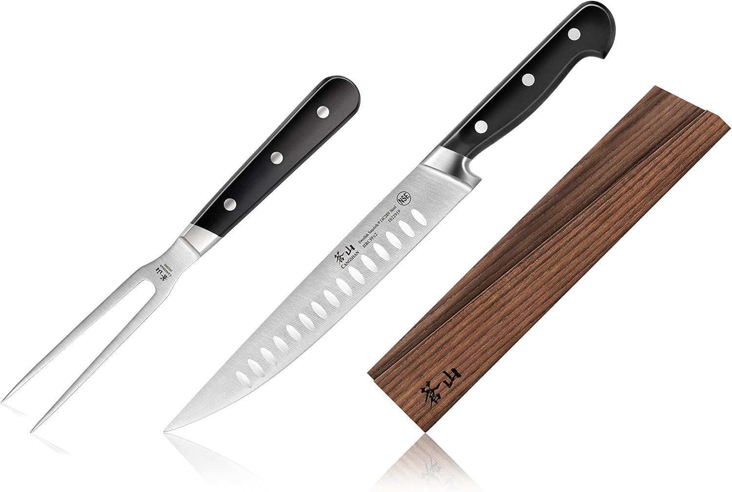 Cangshan TV2 Series 1022728 Swedish 14C28N Steel Forged 2-Piece Carving Set