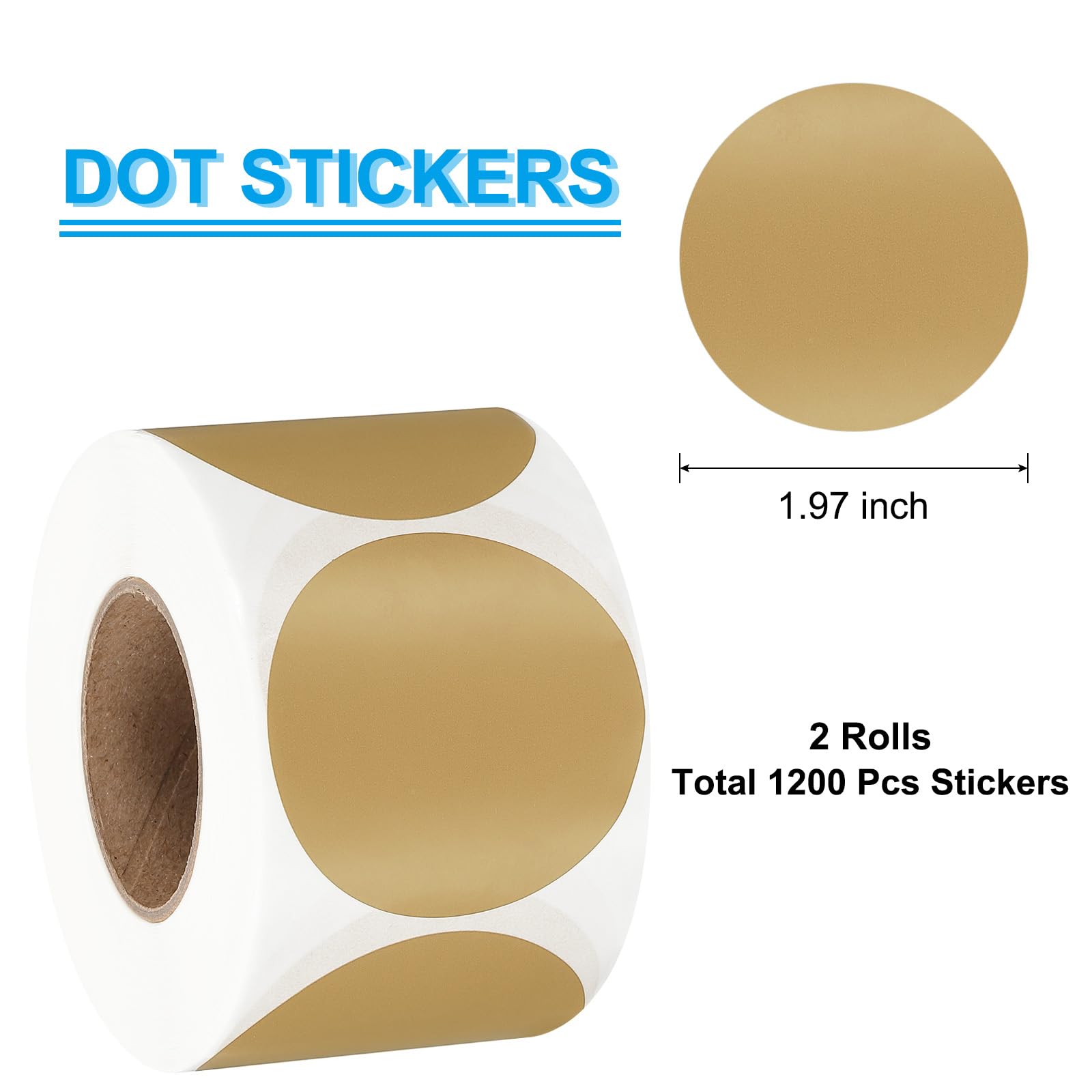 PATIKIL Etichette Adesive Termiche Rotondo 2", 2 Rotoli/Totale 1200Pz Etichette Adesive Termiche Dirette Circolari Adesivi Stampante Termica Autoadesivi per Aule Ufficio, Marrone