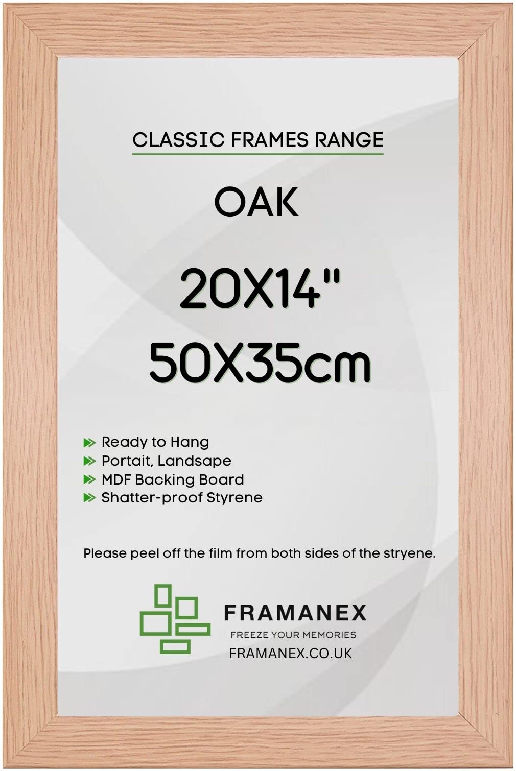 Framanex Oak Modern Colour 20X14 Picture Photo Poster Frames | 14X20 Inch Rectangle Picture Frame | Wood Finish Photo Frame