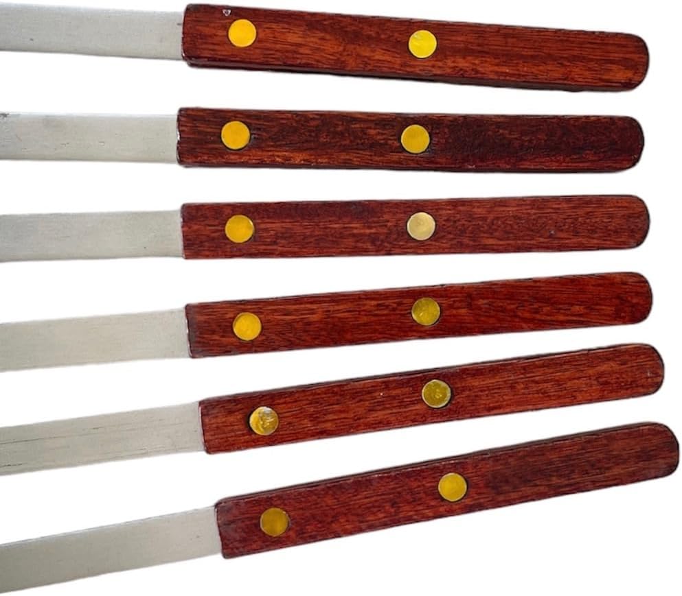 BBQ Skewers Stainless Steel Wood Handle Brazilian, Middle Eastern, & Turkish Kabob Style Barbecue Grill Parties Easy to clean 23" x 0.5" 6 pcs image 4