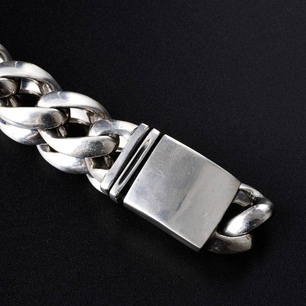 Pulsera de Plata S925 Pulsera de Hombre de Estilo Simple Tejido Brillante Dominante de Los Hombrespulsera