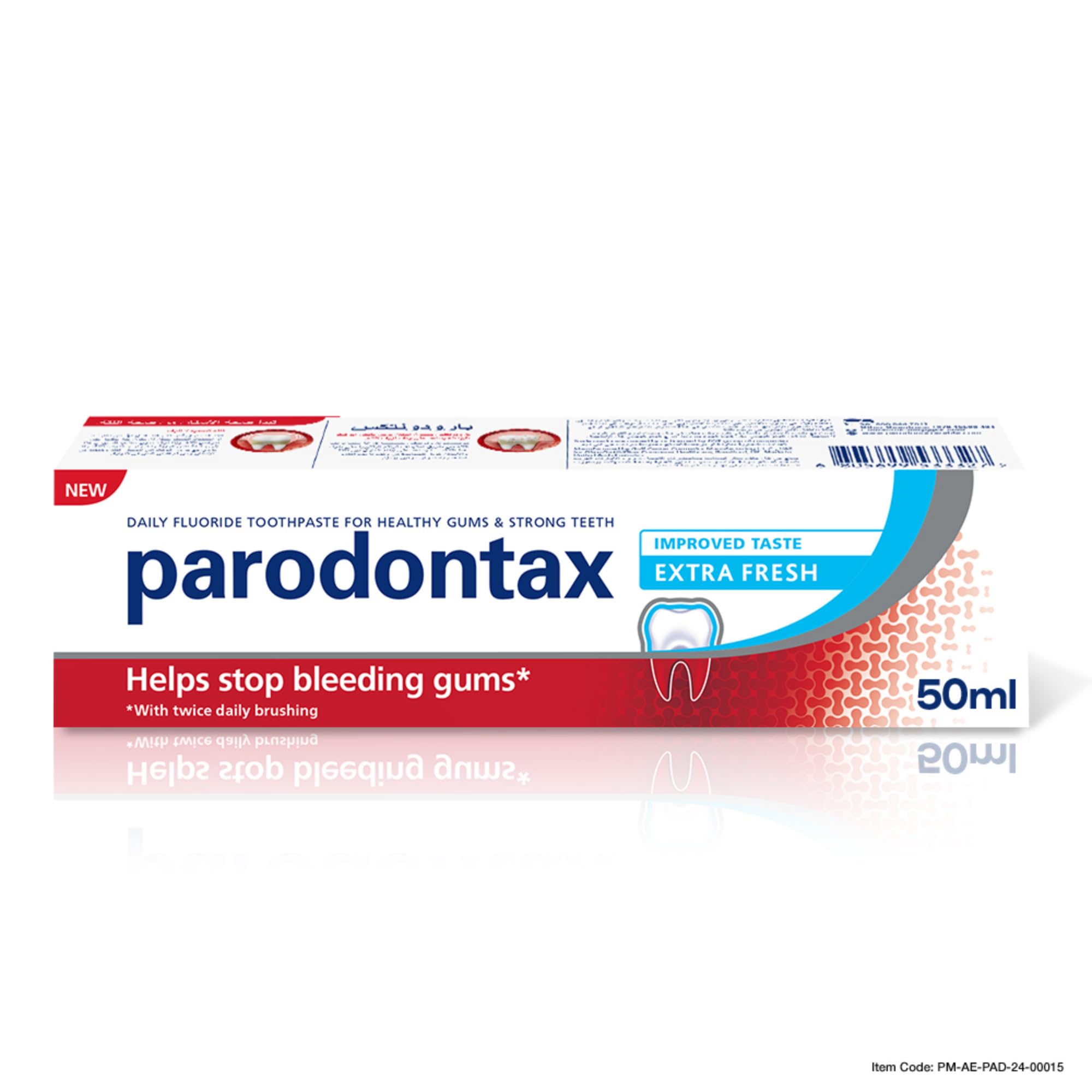 Parodontax Extra Fresh Toothpaste 50ml, Daily Fluoride Toothpaste for Healthy Gums, Plaque Control & Long-Lasting Fresh Breath, Travel-Friendly Mini Size for Adults
