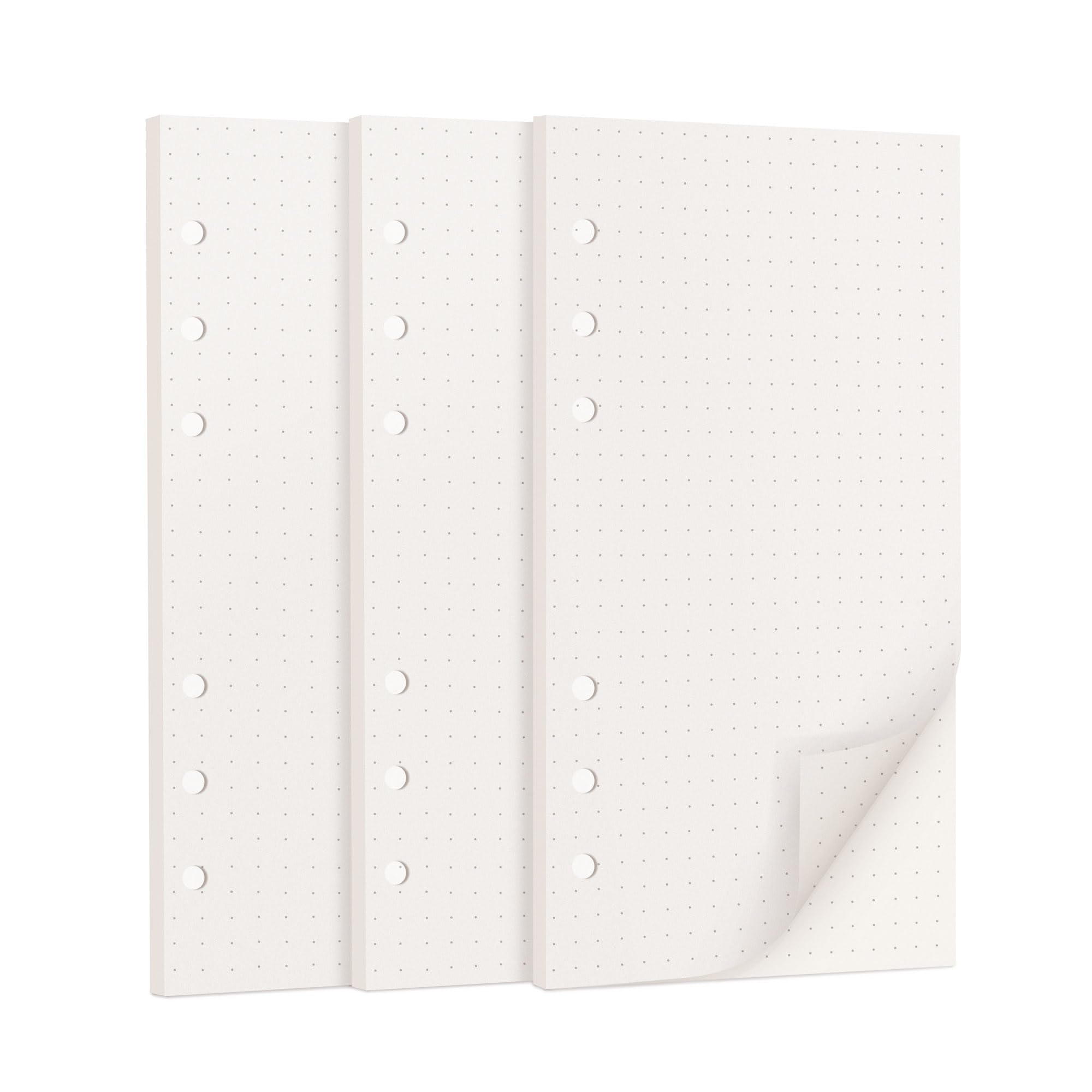 A6 Loose Leaf Refill Paper, 135 Sheets Dot Grid Planner Refills, 6-Ring Binder Compatible, 100GSM Insert Papers for Notebooks, School, Office, College Notes, Journaling & Printing(171x94mm) — image 1