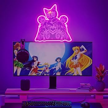 美品 セーラームーン LEDネオンサイン セーラームーン ルナ ネオンサイン アニメ ゲームルーム (照明