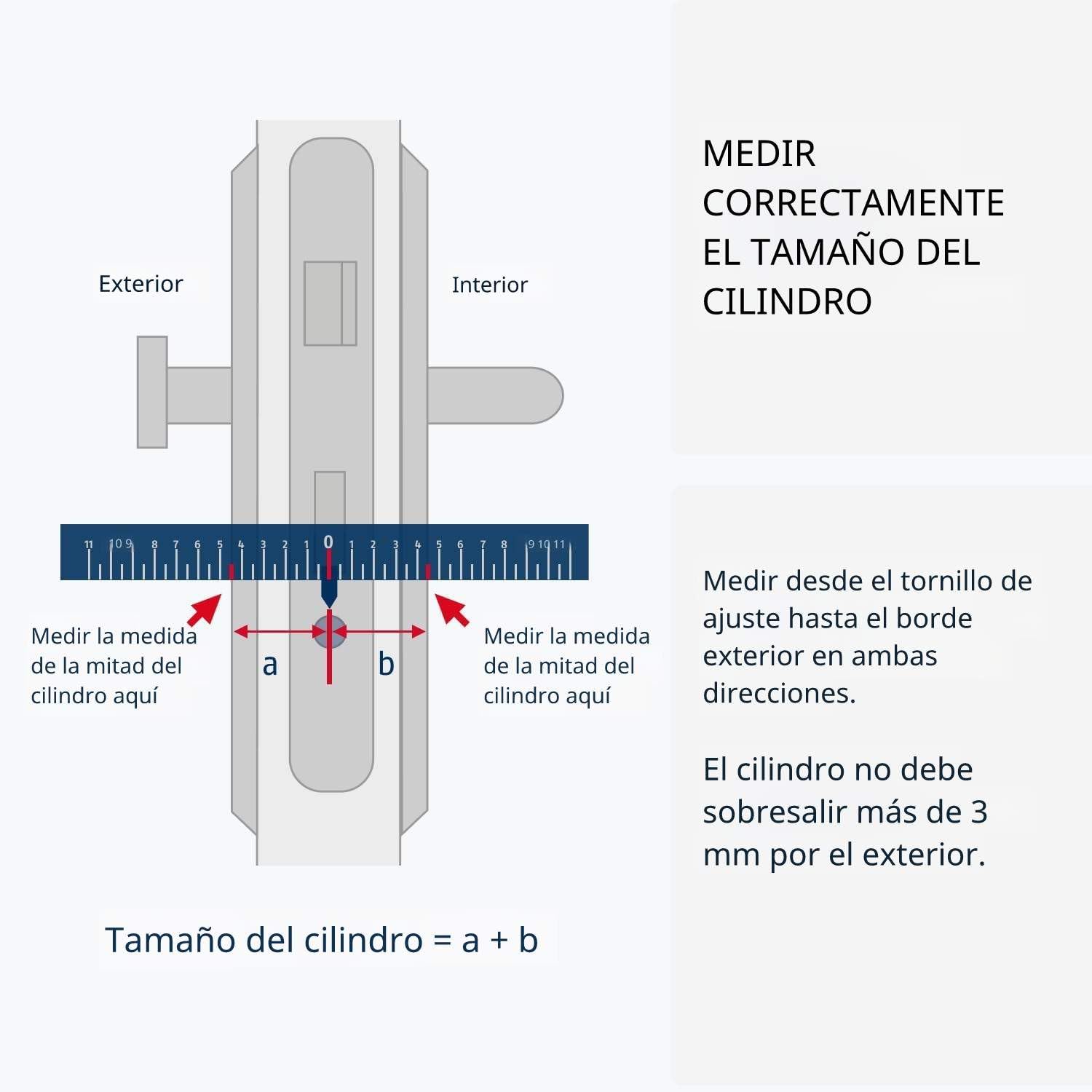 Cerradura de doble cilindro para ABUS Bravus 2500 MX | Cilindro de seguridad con tecnología magnética | Función de emergencia y peligro | 3 llaves de seguridad + tarjeta de seguridad (30/30)
