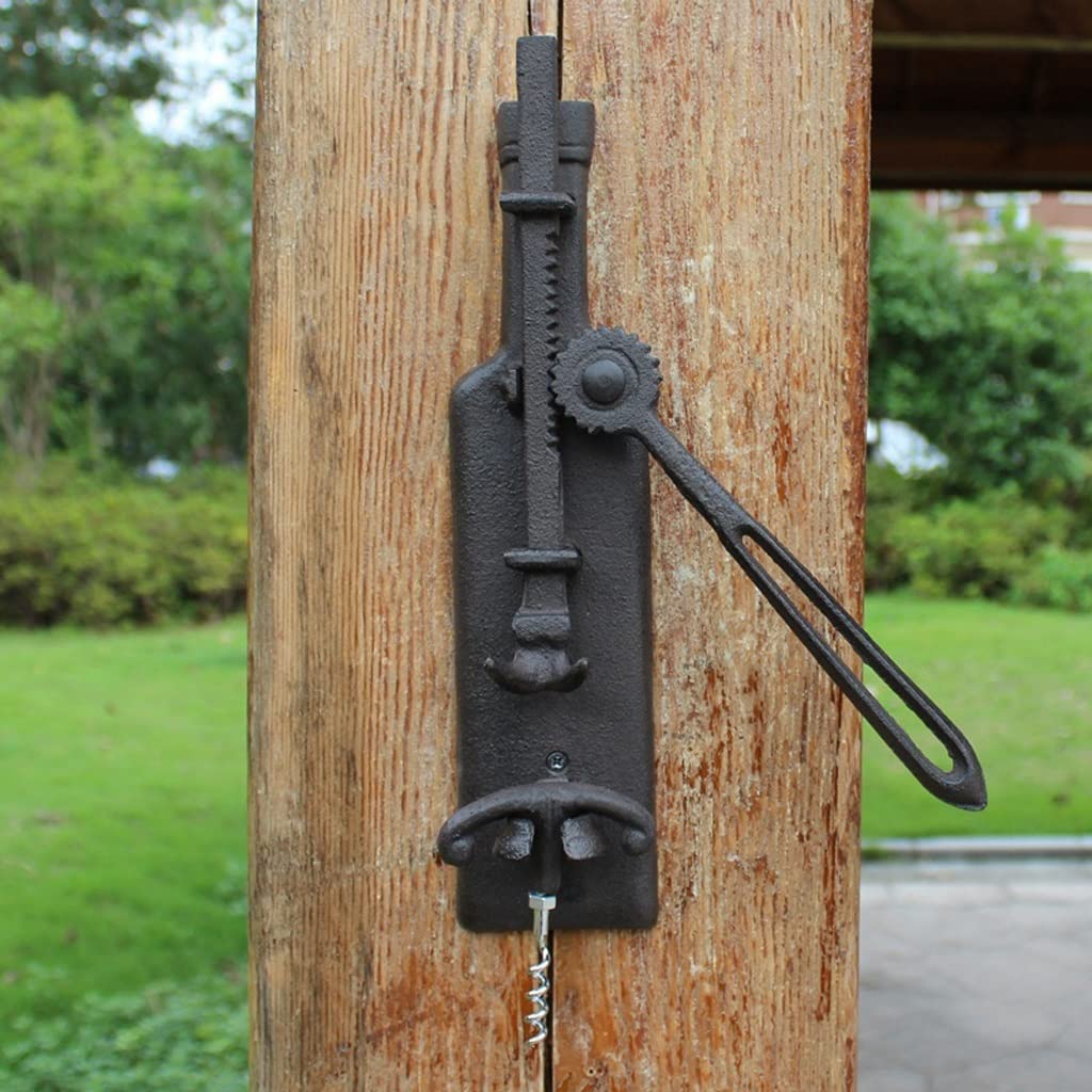 Korkenzieher im europäischen Stil Gusseisen Weinöffner Vintage Handwerk Dosenöffner Große Wandbehang Exquisiter Flaschenöffner