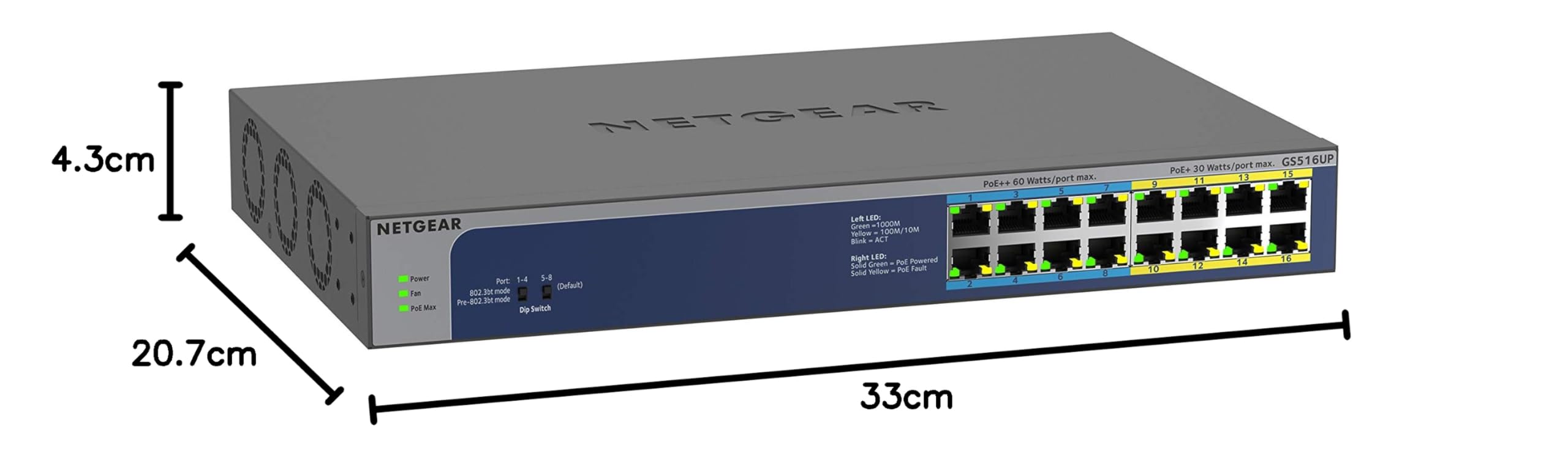 NETGEAR 16-Port Gigabit Ethernet Unmanaged Ultra60 PoE++ Switch