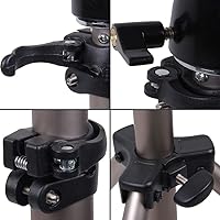 Vista 7 de Newshair Soporte de cabeza de maniquí ajustable de 68 pulgadas de aluminio de trípode plateado con bolsa de viaje para cosmetólogo, estilista