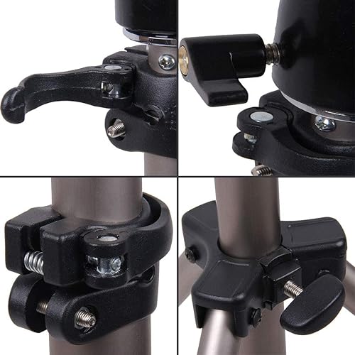 Miniatura 7 de Newshair Soporte de cabeza de maniquí ajustable de 68 pulgadas de aluminio de trípode plateado con bolsa de viaje para cosmetólogo, estilista,