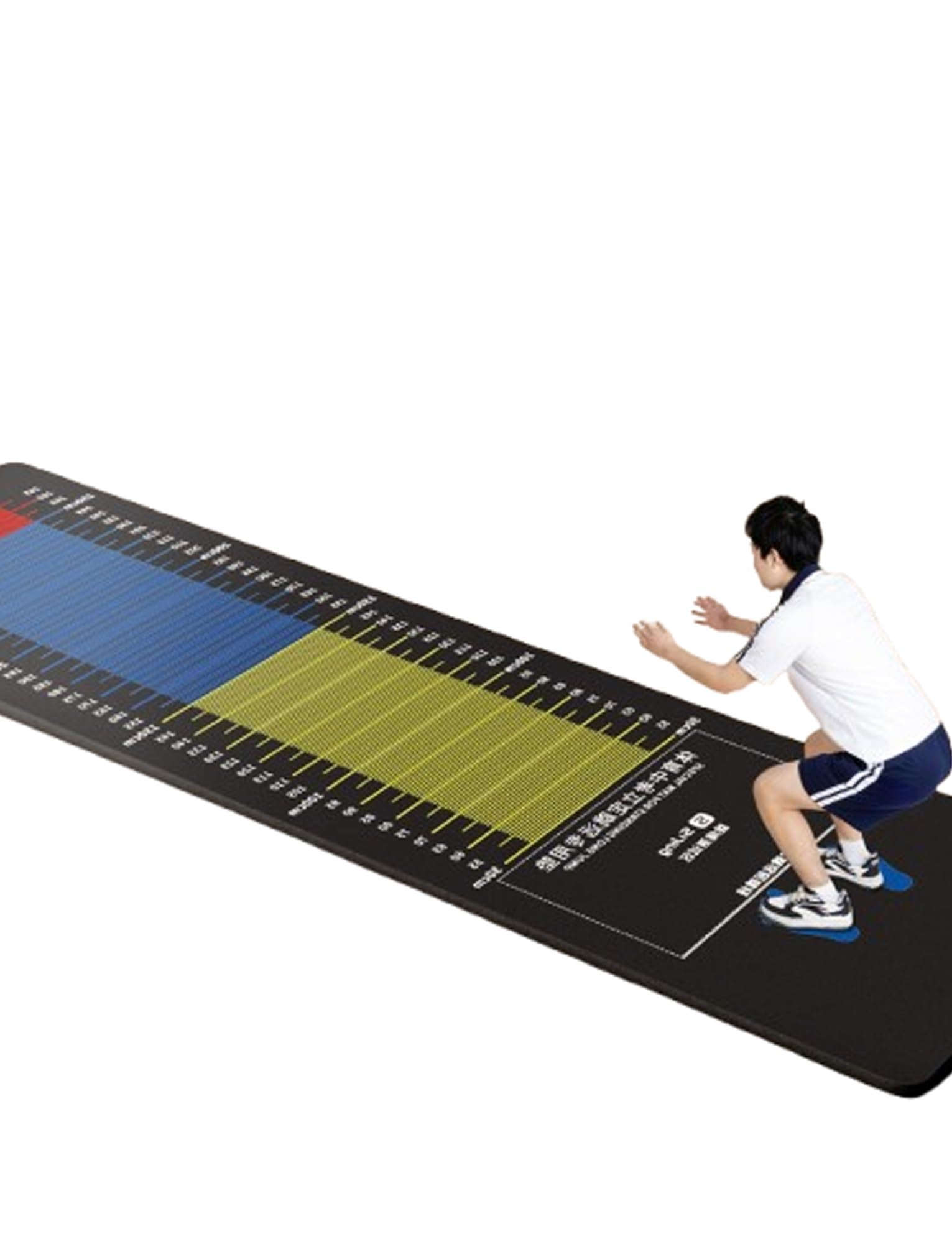 Large Size Home Jump Rope Mat for Kid/Adult, Non-Slip Standing Carpeted Training Mat for Long Jump, Quiet Physical Test Board for School Gym, Shoe Friendly(200x50cm)