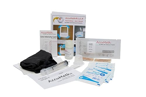 AccuMeth Kit de prueba de detección de residuos de metanfetamina de 4 partes para hogares 1.0 g15.5in estándar legal (paquete de 1)