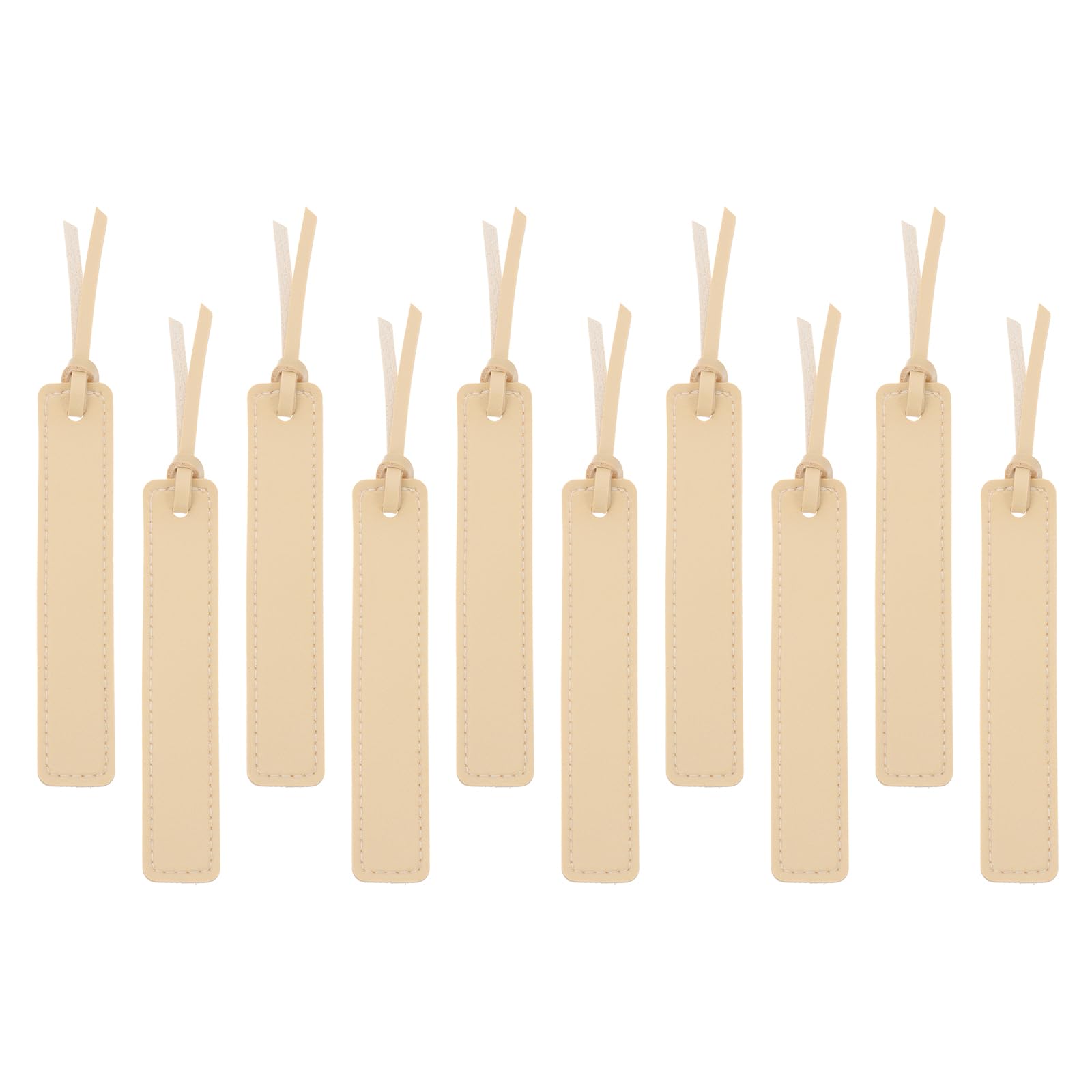 PATIKIL Leather Bookmarks, 10Pcs Rectangle Book Marks Page Markers for Book Reading Men Women Teacher Reader Book Lover Writers, Beige