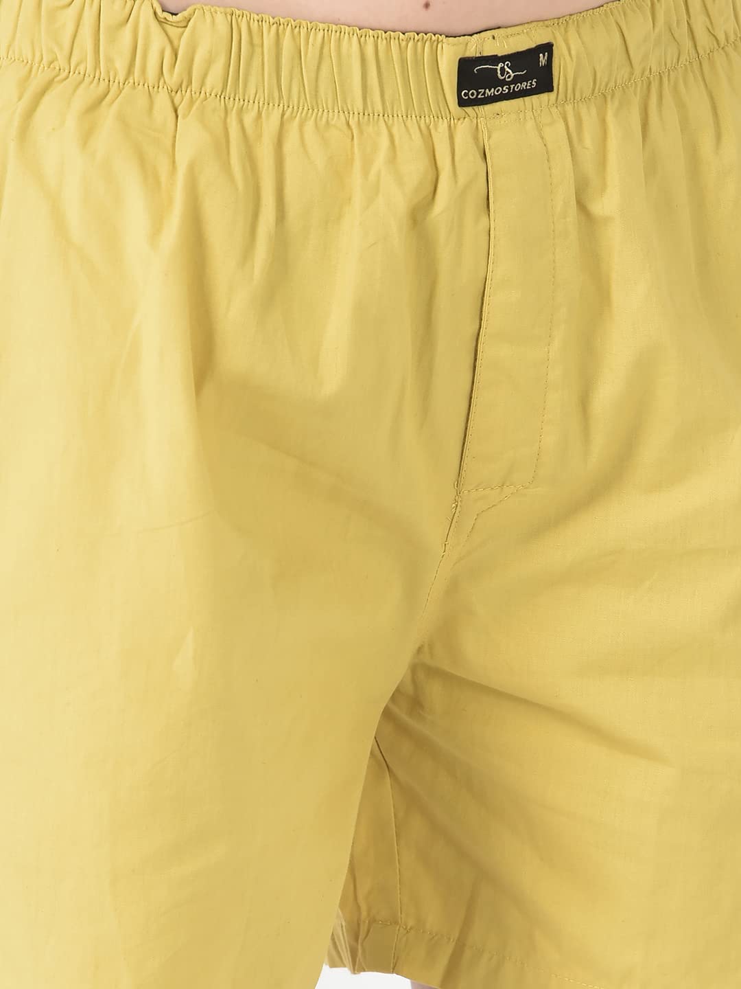 Cozmostore Women's Yellow Cotton Boxer Shorts (in, Alpha, L, Regular, Yellow) 3