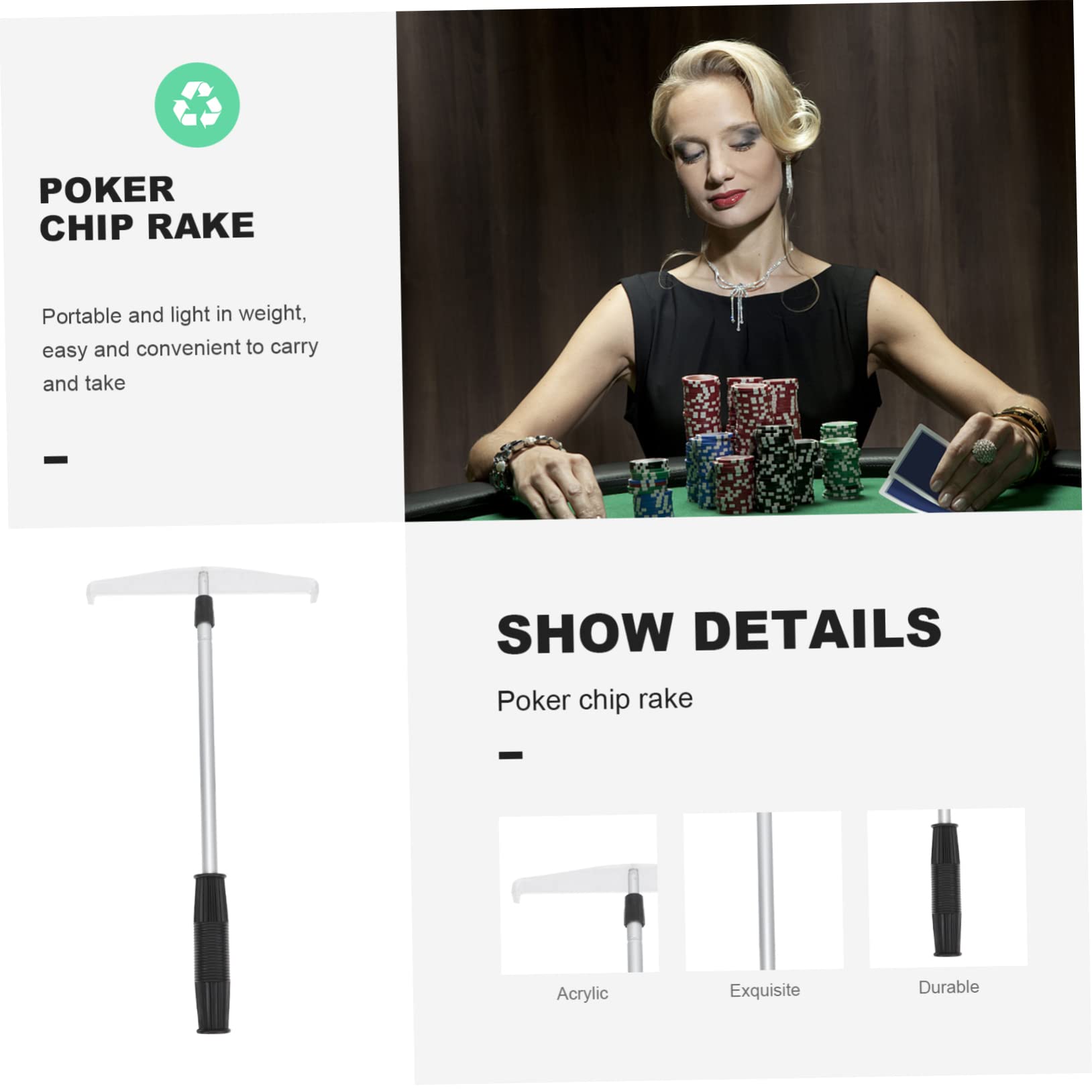 Amazon | OATIPHO チップ受け棒 伸縮棒 クラップス テーブル ポーカー ダイス チップ 熊手 炭 グリル アクセサリー コイン  プッシャー カウンター カード 熊手 ゲーム テーブル アクセサリー ハロープラスチック 格納式 | カジノチップ用トレイ | おもちゃ