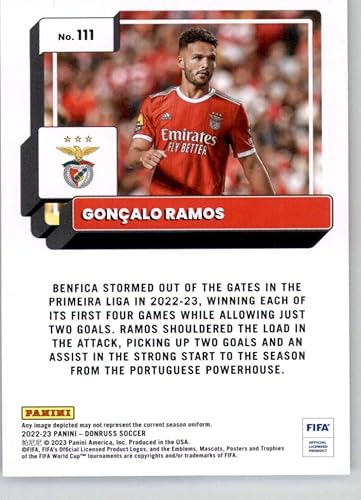 Miniatura 2 de 2022-23 Donruss FIFA Soccer #111 Goncalo Ramos SL Benfica Official Panini Trading Card (Stock Photo Shown, card in near mint to mint condition)