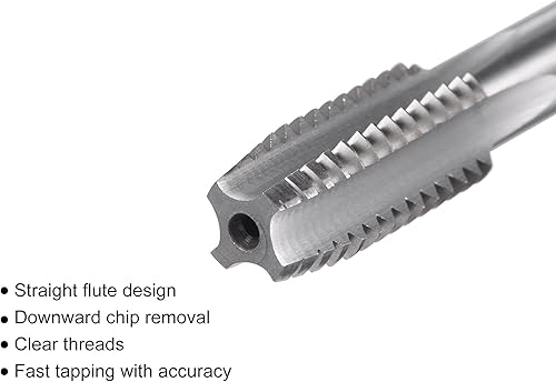 Miniatura 3 de uxcell Macho de roscar para fresado de roscas 716"-14 UNC, máquina de mano izquierda HSS (acero de alta velocidad) 6542 sin recubrimiento 4 flautas