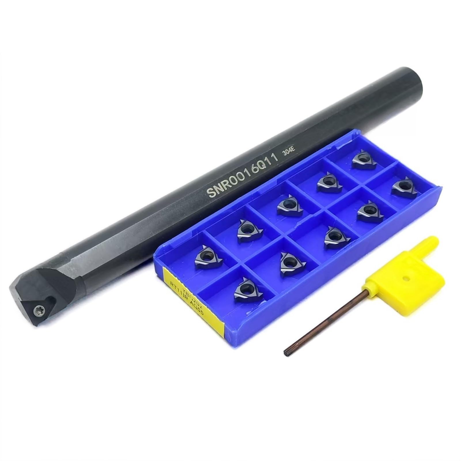Porte-outil De Tournage Pour Filetage Interne SNR0008K11 SNR0010K11 SNR0012M11 SNR0013N11 SNR0016Q11 + 10 Inserts RT11IR AG55 AG60 YBG202 Plaquettes de Carbure CNC(SNR 16mm and AG55)