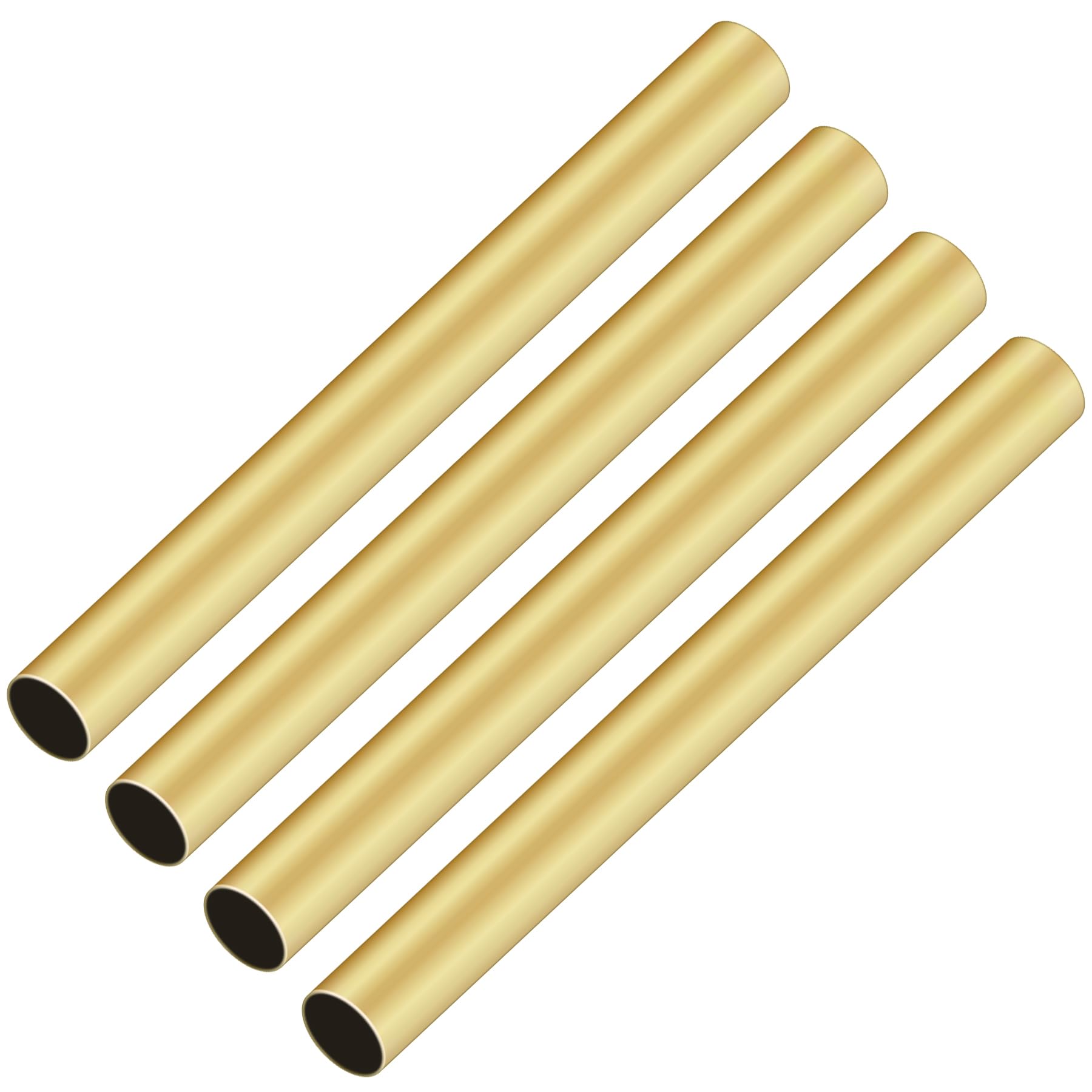 iMeistek 4Pcs Brass Tube, 9mm OD x 0.2mm Wall Thickness 200mm Length Seamless Round Brass Tubing for Gardening Decoration, DIY Crafts