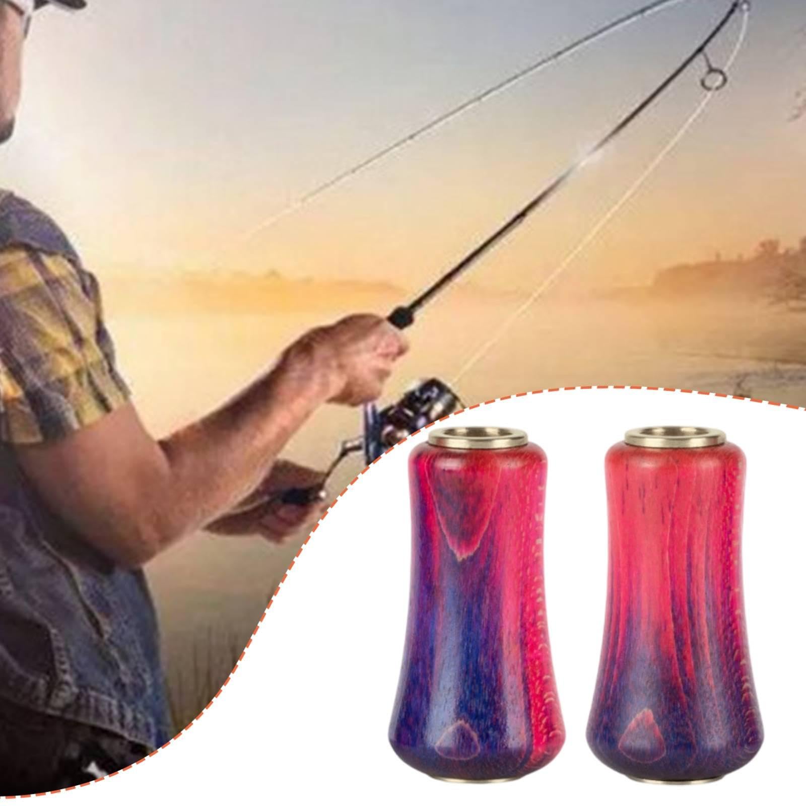 Homyl 2 Poignées de Rechange pour Moulinets de Pêche, Bouton d'alimentation en Bois avec Prise en Main Confortable, Design Ergonomique, Surface Antidéra
