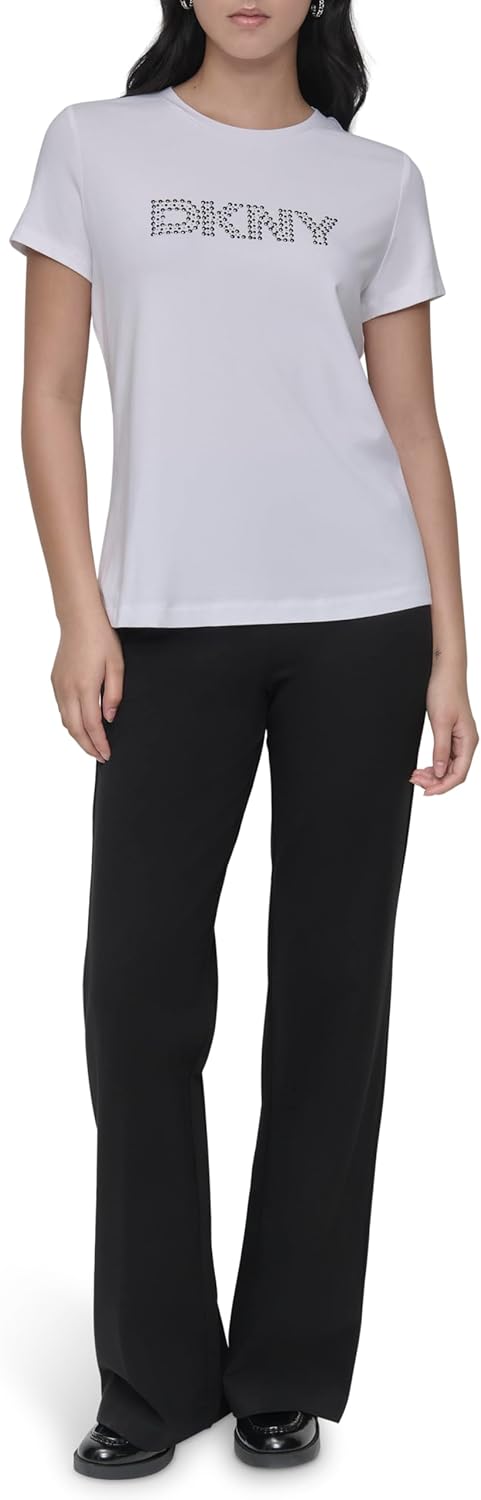 DKNY Womens Logo Short Sleeve Casual T-Shirt - Image 2