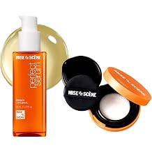 Mise En Scene Perfect Serum Original and Dry Shampoo Cushion - Heat Protectant Hair Oil for Frizzy & Dry | Argan Oil | Visibly Smooths & Softens | Add Shine All Hair Types | Damage Repair |