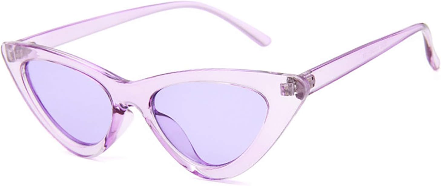 Retro Vintage Narrow Cat Eye Sunglasses for Women Clout Goggles Plastic Frame