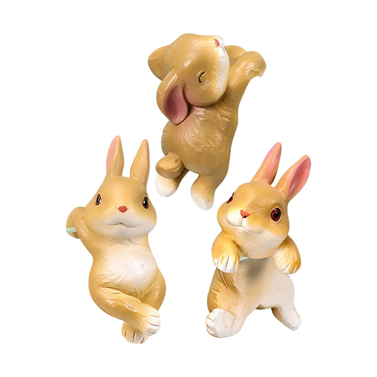 Kalttoy Of 3 Decorative Rabbits Figurines Home and Spaces Simple Setup Indoor Plant Decors