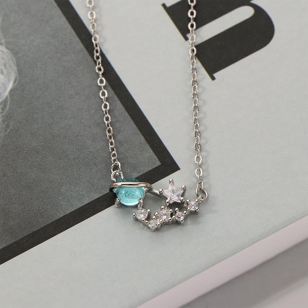 クリスタル付きネックレス TANZANITE CROSSING STAR NECKLACE(2XN0447)Pt950 ネックレス
