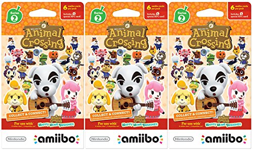 Animal Crossing Amiibo Cards 3 Pack Set of Series 2 - Nintendo Wii U