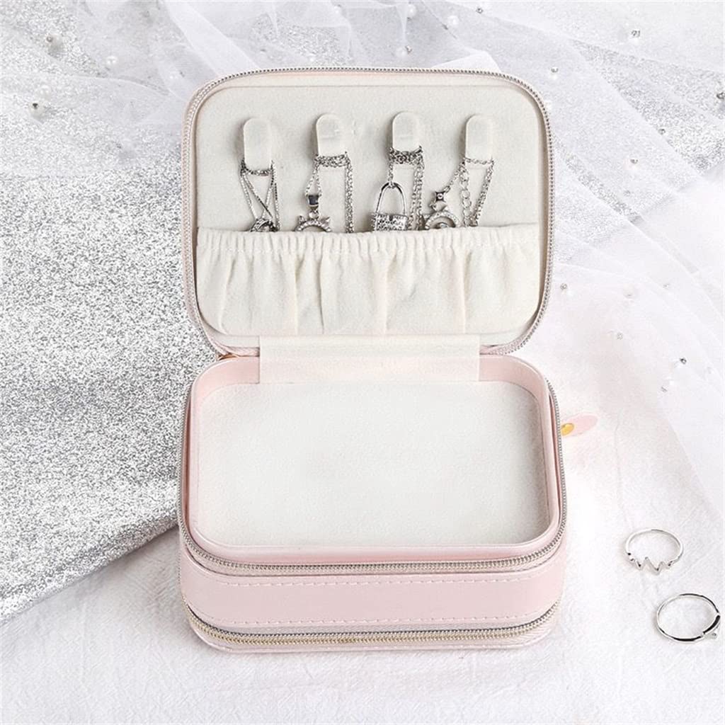 Bolsa de joyería para Anillo, Estuche Colgante para Collar y joyería, Bolsa de Almacenamiento de joyería, práctica Bolsa con Cremallera, Estuche de joyería de Doble Capa