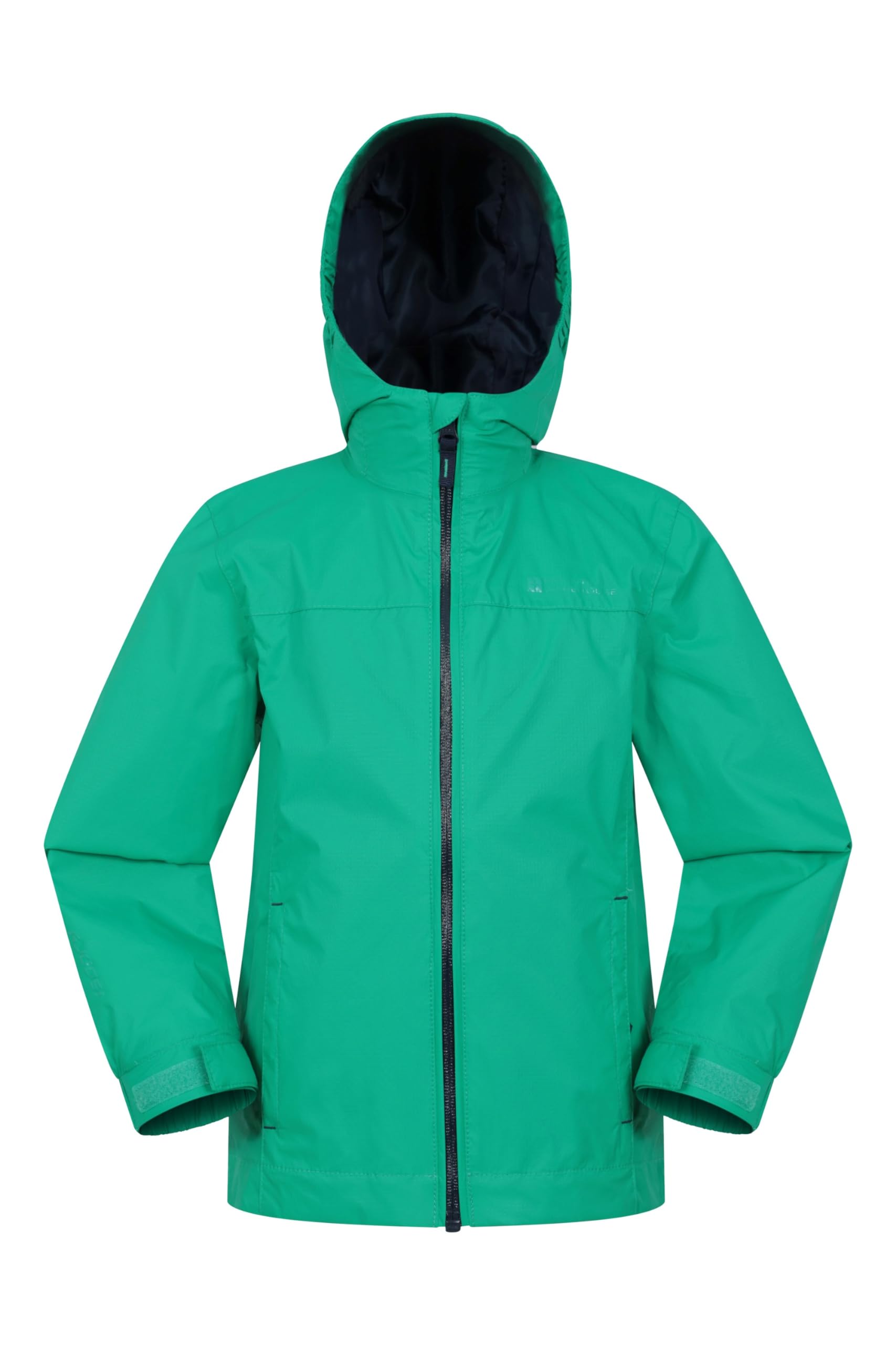 Mountain Warehouse Girls Green (Plain) Torrent Kids Waterproof Rain Jacket - Taped Seams Raincoat, Lightweight, Breathable, & Boys - Spring Summer, Wet Weather Kids Size 3-4 Years