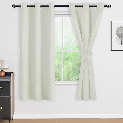 Miniatura 102 de DWCN Cortinas opacas 100% grises de 84 pulgadas de largo para dormitorio con forro negro, doble capa con aislamiento térmico, paneles de cortina