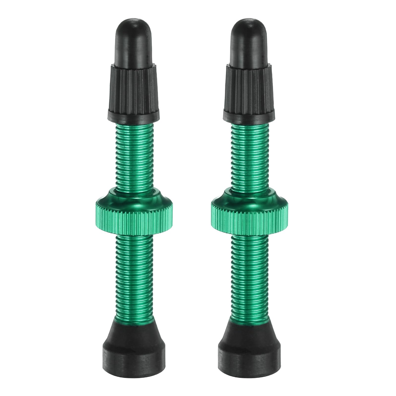 sourcing map 2pcs Tubeless Valve Stems 40mm Aluminum Alloy Tubeless Valve Super Light No Leak Durable Valve Stem Caps Multiple Color & Size Fit Most Bicycle Tubeless Rims Pair, Green