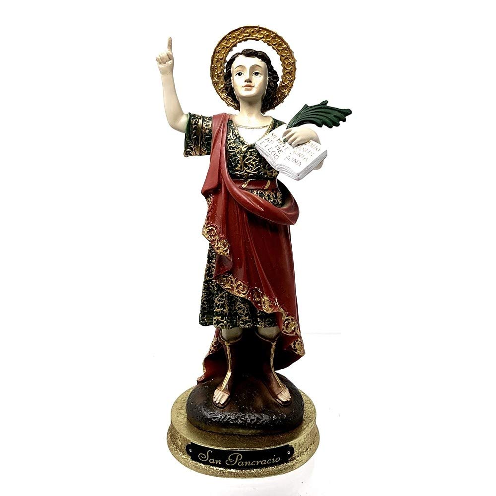 Figura San Pancracio Imagen 15Cm. Adorno Silueta Resina Peana Decoración