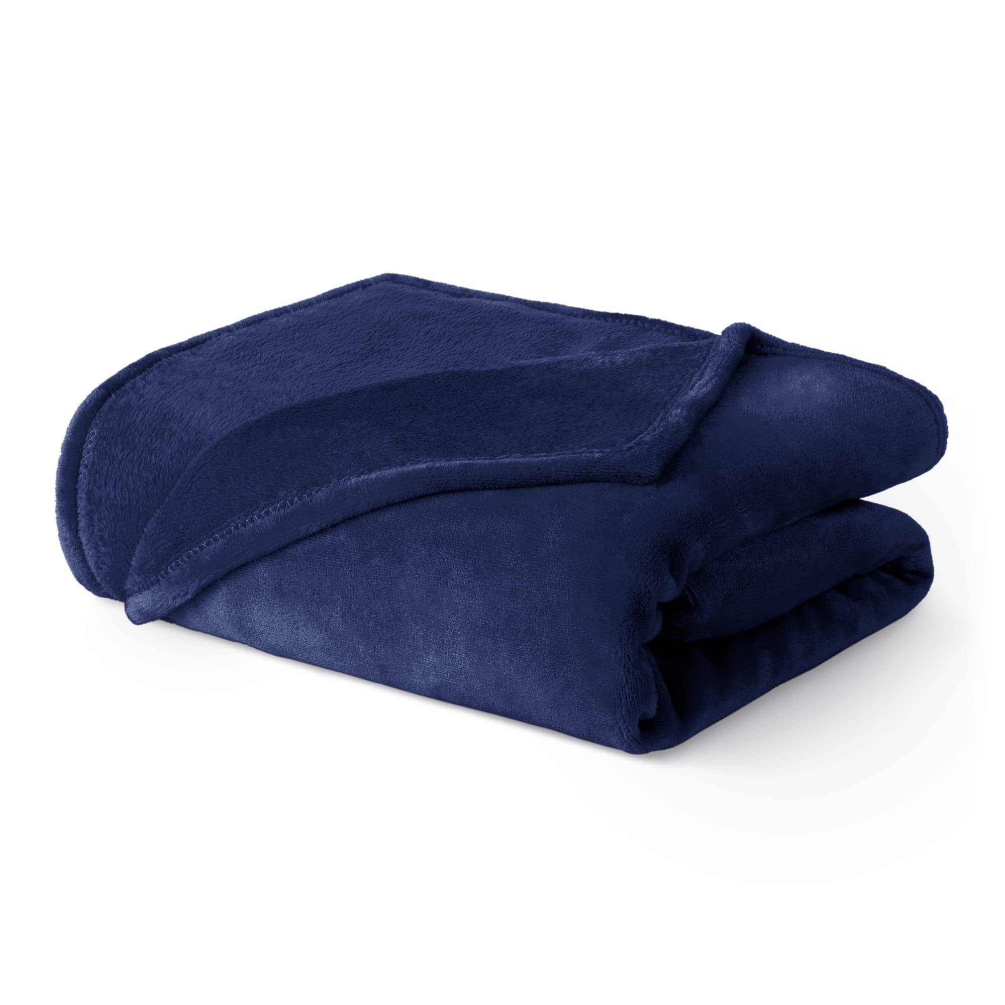 LIVIVO Flannel Fleece Blanket- Super Soft Cosy Cuddly Sofa Throw - Perfect For Bed, Sofa, Travel, Picnic & Camping - Single/Double/King (Midnight, Single)