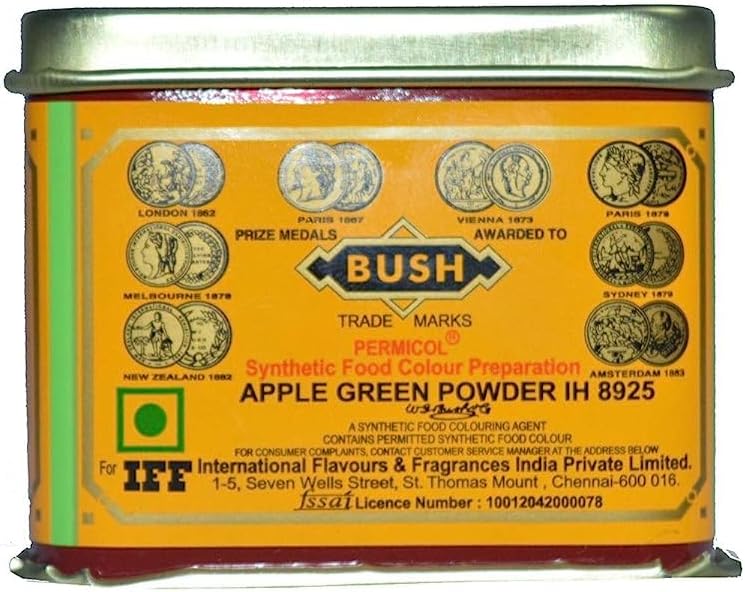 Nithi Foods - IFF, Bush Apple Green Powder IH 8925, Synthetic Food Colour Preparation - 100 GMS