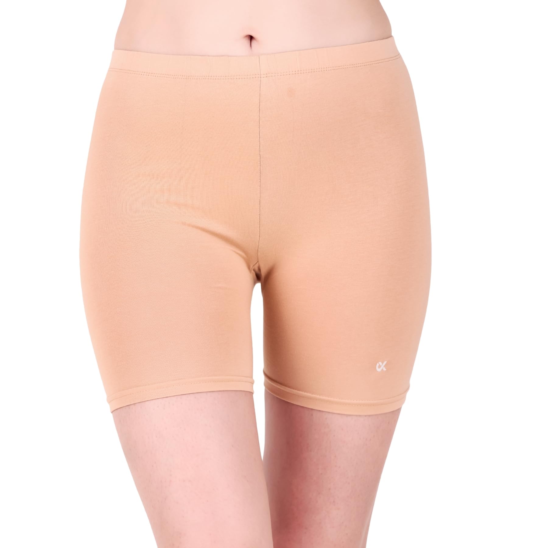 Lucia Women’s Yoga Shorts Stretchable & Squat-Proof | Soft Breathable Gym Shorts for Cycling, Running, Workout, Fitness & Skin-Fit Tights (Skin, S)-image-9